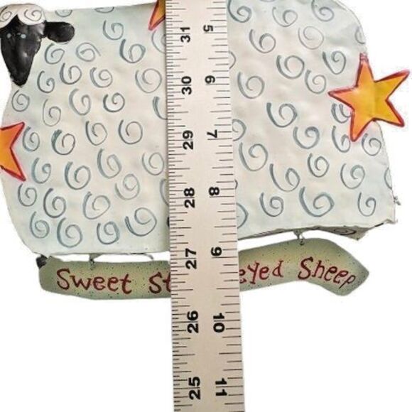 Home Decor Metal Sheep Plaque Signed Pat Olson "Sweet Starry-eyed Sheep" - Picture 5 of 5